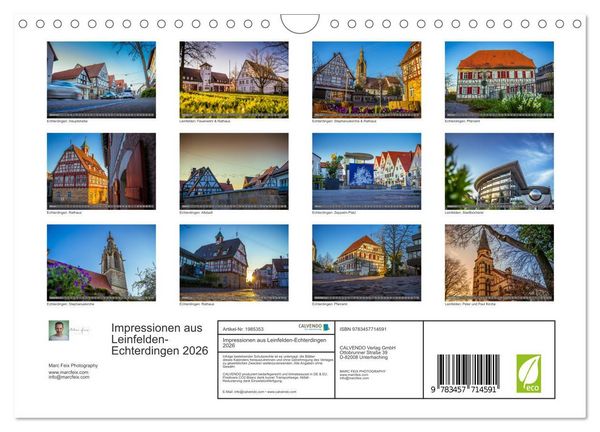 Produktbild: Impressionen aus Leinfelden-Echterdingen 2026 (Wandkalender 2026 DIN A4 quer), CALVENDO Monatskalender
