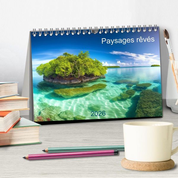 Produktbild: Paysages r&ecirc;v&eacute;s (Calendrier de bureau 2026 DIN A5 vertical), CALVENDO calendrier mensuel