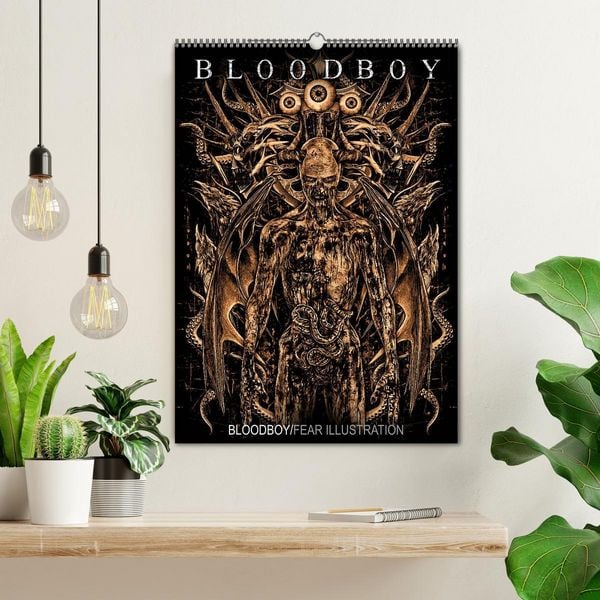 Produktbild: BLOODBOY/FEAR ILLUSTRATION (Wandkalender 2026 DIN A2 hoch), CALVENDO Monatskalender