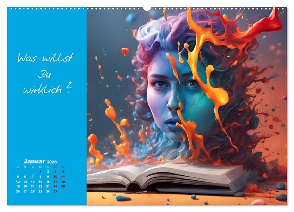 Produktbild: KI Mut - Trau Dich und stell Dir die richtige Frage (Wandkalender 2026 DIN A2 quer), CALVENDO Monatskalender