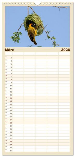 Produktbild: Familienplaner 2026 - Facetten Namibias mit 5 Spalten (Wandkalender, 21 x 45 cm) CALVENDO
