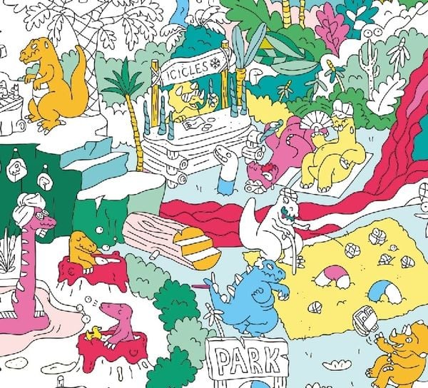 Produktbild: Giant Coloring Poster 70 x 100, Dinos