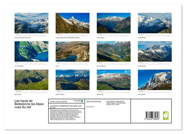 Produktbild: Les hauts de Belledonne les Alpes vues du ciel (Calendrier mural 2026 DIN A2 vertical) calendrier de bureau