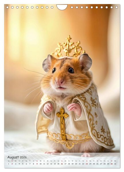 Produktbild: Hamster im Feiertagsfieber - Ein Jahr voller Flausch und Freude (Wandkalender 2026 DIN A4 hoch), CALVENDO Monatskalender