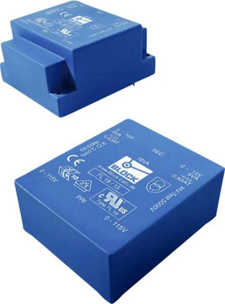 Block FL 6/8 Printtransformator 2 x 115V 2 x 8 V/AC 6 VA 0.375mA