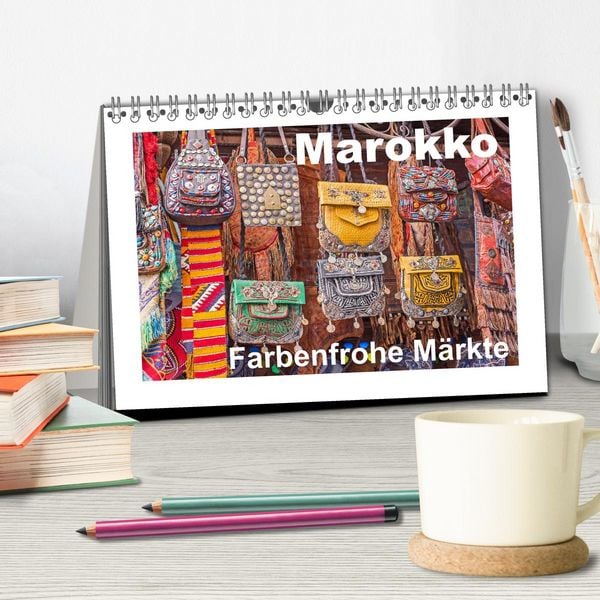 Produktbild: Marokko - Farbenfrohe M&auml;rkte (Tischkalender 2026 DIN A5 quer), CALVENDO Monatskalender
