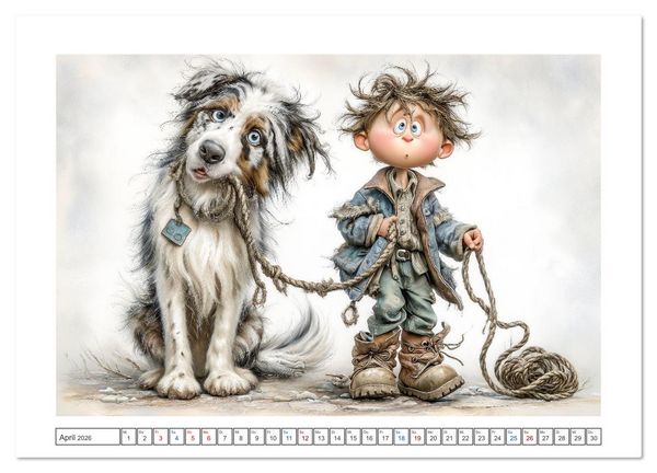 Produktbild: Wuff und weg! (Wandkalender 2026 DIN A4 quer), CALVENDO Monatskalender