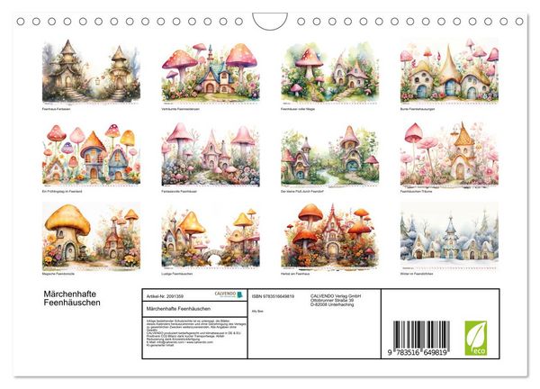 Produktbild: M&auml;rchenhafte Feenh&auml;uschen (Wandkalender 2026 DIN A4 quer), CALVENDO Monatskalender
