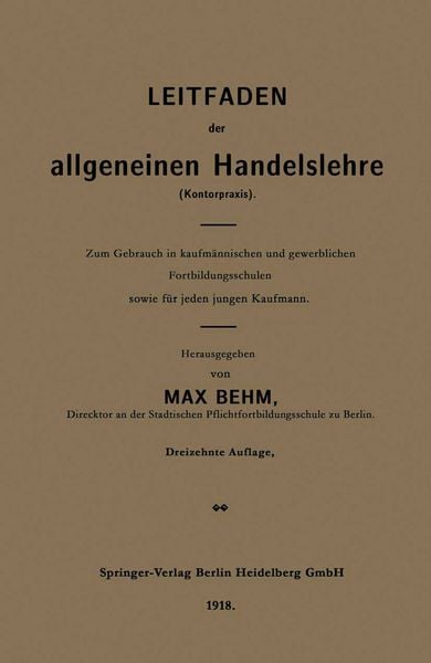 Produktbild: Leitfaden der allgemeinen Handelslehre (Kontorpraxis)