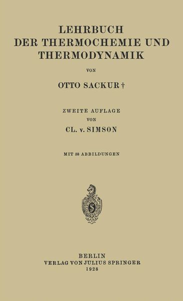 Produktbild: Lehrbuch der Thermochemie und Thermodynamik