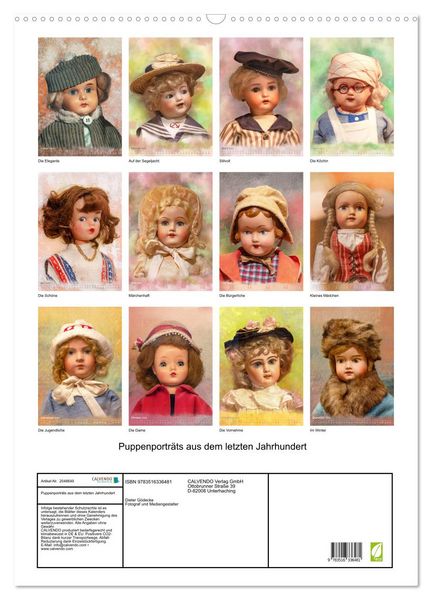 Produktbild: Puppenportr&auml;ts aus dem letzten Jahrhundert (Wandkalender 2026 DIN A2 hoch), CALVENDO Monatskalender
