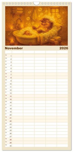 Produktbild: Familienplaner 2026 - Zuhause bei den Kleinen. Ein Jahr voller tierischer R&uuml;ckzugsorte. mit 5 Spalten (Wandkalender, 21 x 45 cm) CALVENDO