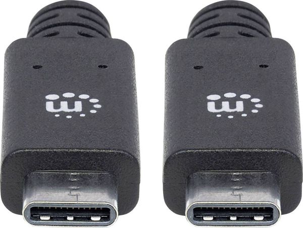 Produktbild: Manhattan USB-Kabel USB 3.2 Gen1 USB-C&reg; Stecker, USB-C&reg; Stecker 1.00 m Schwarz beidseitig verwendbarer Stecker 355223
