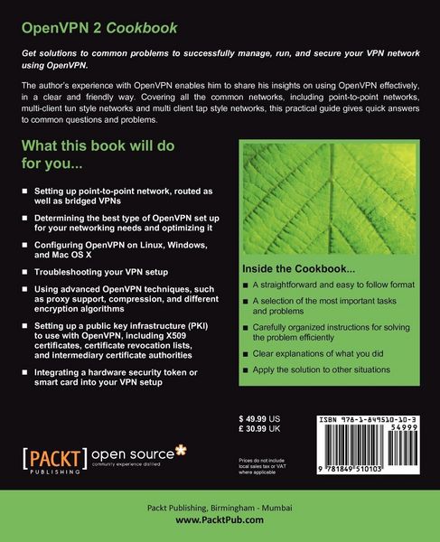 Produktbild: Openvpn 2 Cookbook