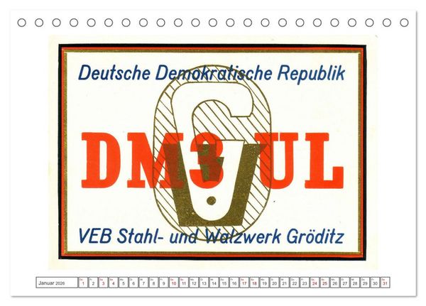 Produktbild: DDR Amateurfunk Historische Karten (Tischkalender 2026 DIN A5 quer), CALVENDO Monatskalender
