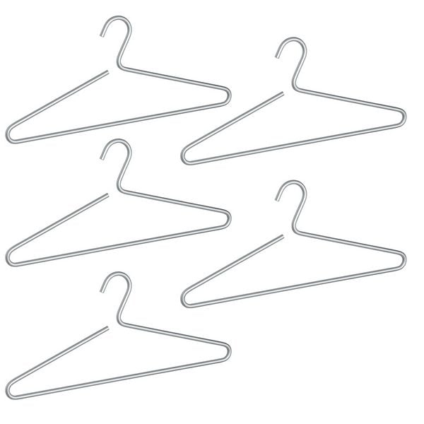 Produktbild: Kleiderb&uuml;gel Mod. Lux Silber, 5er Set, Garderobenb&uuml;gel