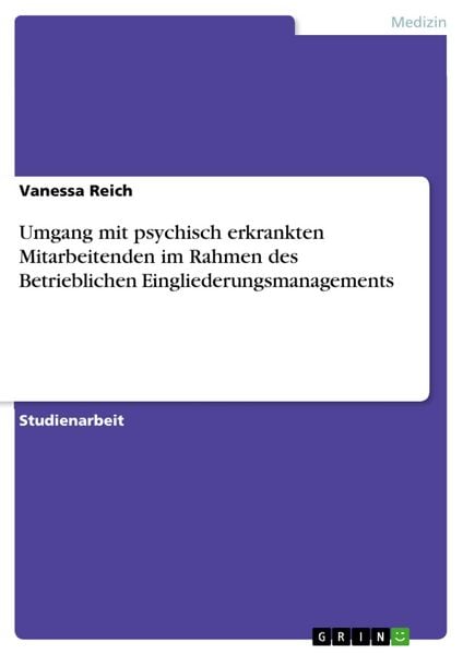 Produktbild: Umgang mit psychisch erkrankten Mitarbeitenden im Rahmen des Betrieblichen Eingliederungsmanagements