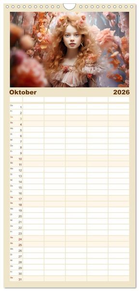 Produktbild: Familienplaner 2026 - M&auml;rchenhafte Fabelfrauen mit 5 Spalten (Wandkalender, 21 x 45 cm) CALVENDO