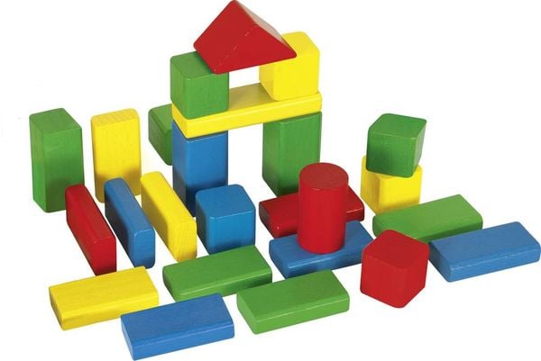 Eichhorn 100050161 - Holzbausteine bunt, 50-teilig