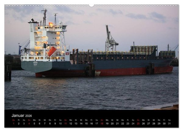 Produktbild: Schiffe im Hamburger Hafen (hochwertiger Premium Wandkalender 2026 DIN A2 quer), Kunstdruck in Hochglanz