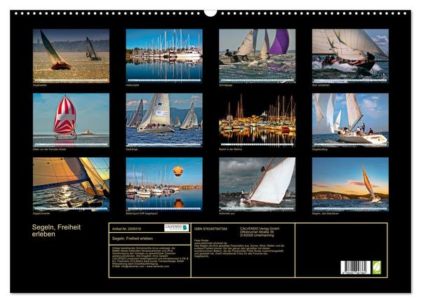 Produktbild: Segeln, Freiheit erleben (Wandkalender 2026 DIN A2 quer), CALVENDO Monatskalender
