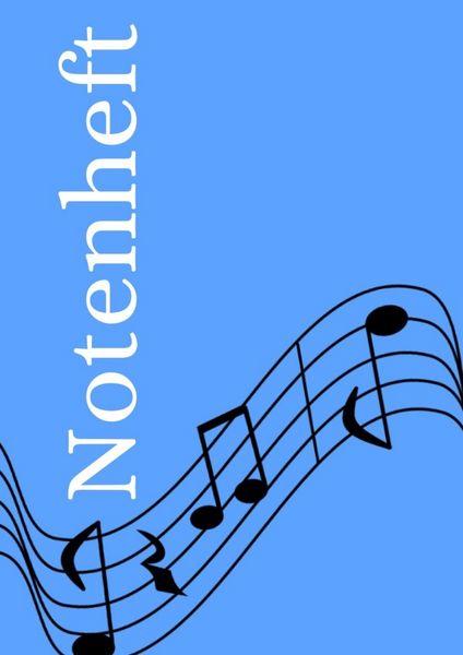 Notenheft: DIN A4 Notenlinienheft | 100 Seiten mit 12 Notenzeilen / Systeme pro Blatt | Papier 90g/m² | Musikheft mit Notenlinien -