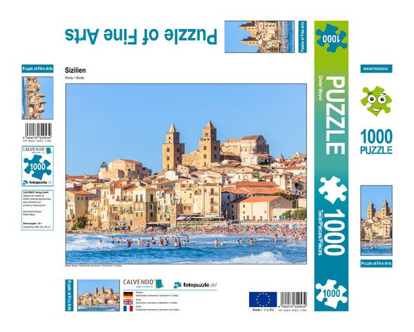 Produktbild: CALVENDO Puzzle Kathedrale Santissimo Salvatore in Cefal&ugrave; | 1000 Teile Lege-Gr&ouml;&szlig;e 64x48cm Foto-Puzzle f&uuml;r gl&uuml;ckliche Stunden