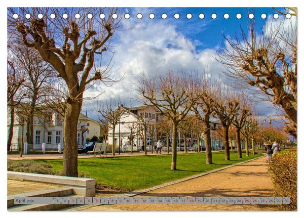 Produktbild: Das Kaiserbad Ahlbeck &ndash; Augenblicke eines Apriltages von der Ostseeinsel Usedom (Tischkalender 2026 DIN A5 quer), CALVENDO Monatskalender
