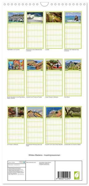 Produktbild: Familienplaner 2026 - Wildes Madeira - Inselimpressionen mit 5 Spalten (Wandkalender, 21 x 45 cm) CALVENDO