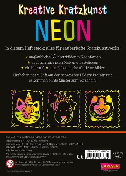 Produktbild: Kratzbilder f&uuml;r Kinder: Kreative Kratzkunst: Neon