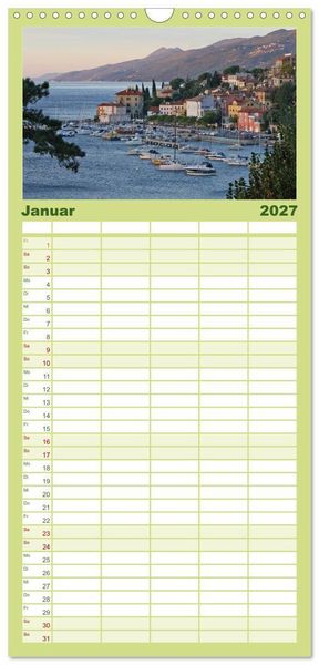 Produktbild: Familienplaner 2027 - Zauberhaftes Opatija mit 5 Spalten (Wandkalender, 21 x 45 cm) CALVENDO