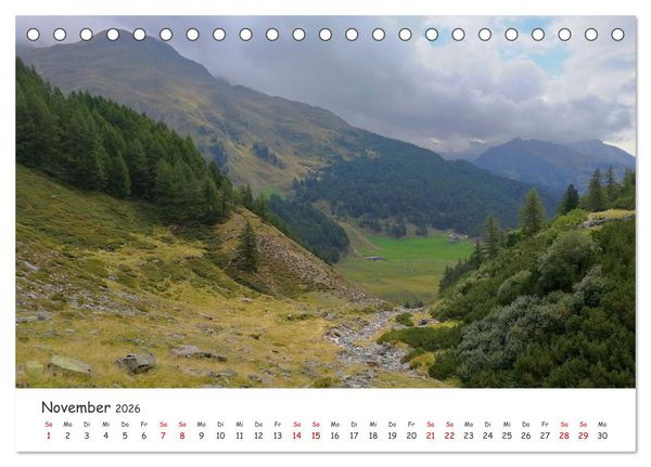 Produktbild: &Uuml;ber die Alpen - Auf dem E5 von Oberstdorf nach Meran (Tischkalender 2026 DIN A5 quer), CALVENDO Monatskalender