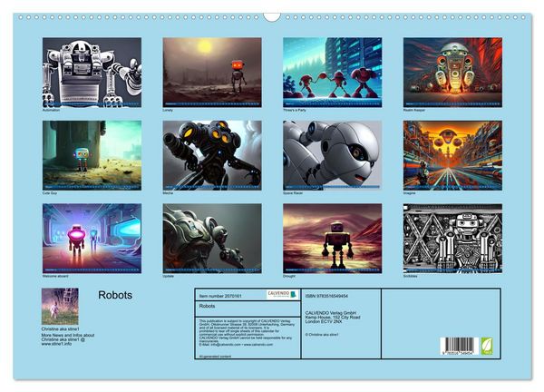 Produktbild: Robots (Wall Calendar 2026 DIN A2 landscape), CALVENDO 12 Month Wall Calendar