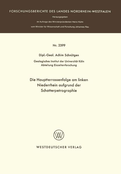 Produktbild: Die Hauptterrassenfolge am linken Niederrhein aufgrund der Schotterpetrographie