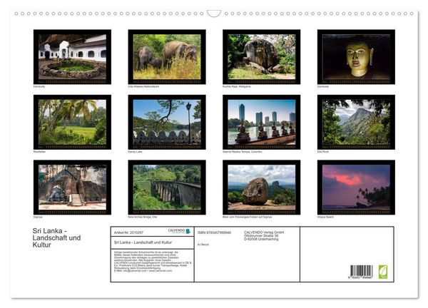 Produktbild: Sri Lanka - Landschaft und Kultur (Wandkalender 2026 DIN A2 quer), CALVENDO Monatskalender