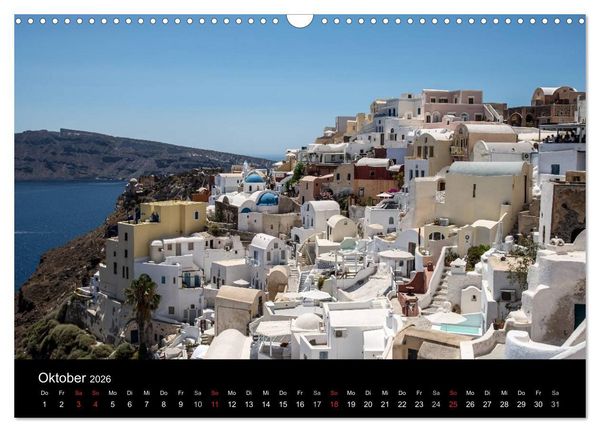 Produktbild: Santorin Trauminsel (Wandkalender 2026 DIN A3 quer), CALVENDO Monatskalender