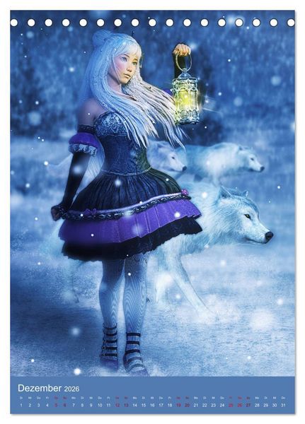 Produktbild: M&auml;dchen im Manga Style (Gothic Art) (Tischkalender 2026 DIN A5 hoch), CALVENDO Monatskalender