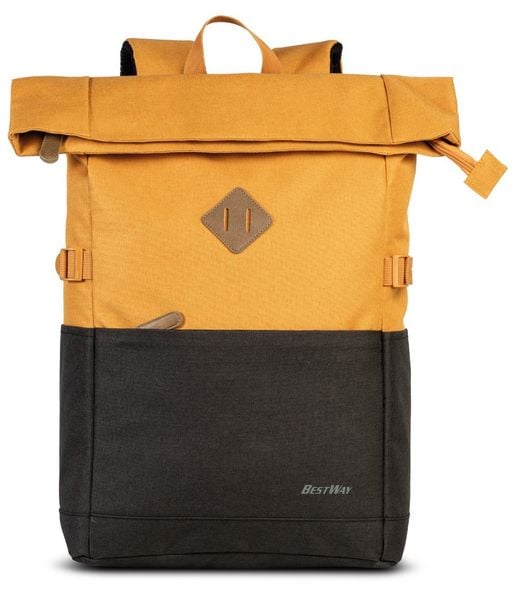 Produktbild: BESTWAY&reg; Rucksack Campus Sytle, Rolltop, ocker/schwarz, variabel von 19 bis 25 Litern