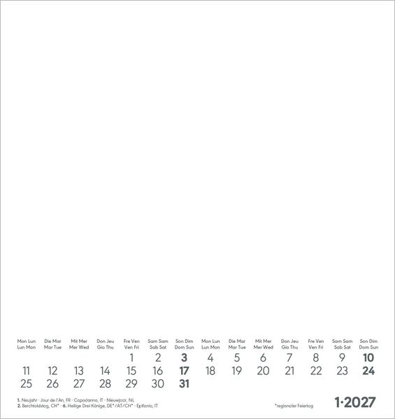 Produktbild: Kreativkalender S schwarz 2027