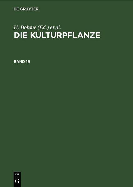 Produktbild: Die Kulturpflanze. Band 19