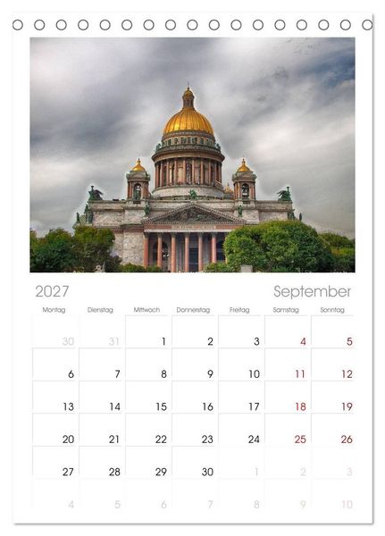 Produktbild: Tischplaner 2027 - Sankt Petersburg - "Venedig des Nordens" (A5 Tischkalender zum Aufstellen) CALVENDO
