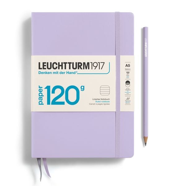 Produktbild: LEUCHTTURM1917 Notizbuch Medium (A5), EDITION 120, Hardcover, 203 nummerierte Seiten, Lilac, liniert