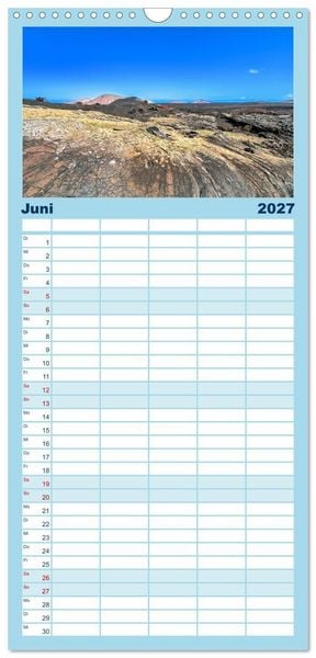 Produktbild: Familienplaner 2027 - Lanzarote - Wo die Vulkane die Landschaft formten mit 5 Spalten (Wandkalender, 21 x 45 cm) CALVENDO