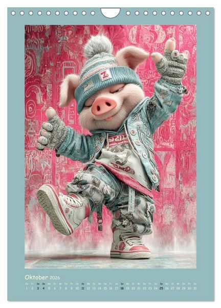Produktbild: Street Hogz. Charakterschweine mit Haltung (Wandkalender 2026 DIN A4 hoch), CALVENDO Monatskalender