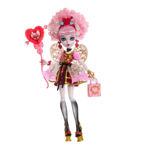 Produktbild: Monster High Scary Sweet Birthday Cupid Asteria-Puppe im Partykleid mit Ballon und Geschenk