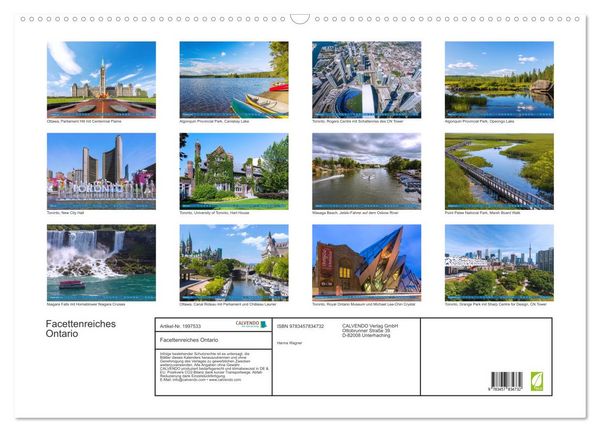Produktbild: Facettenreiches Ontario (Wandkalender 2026 DIN A2 quer), CALVENDO Monatskalender
