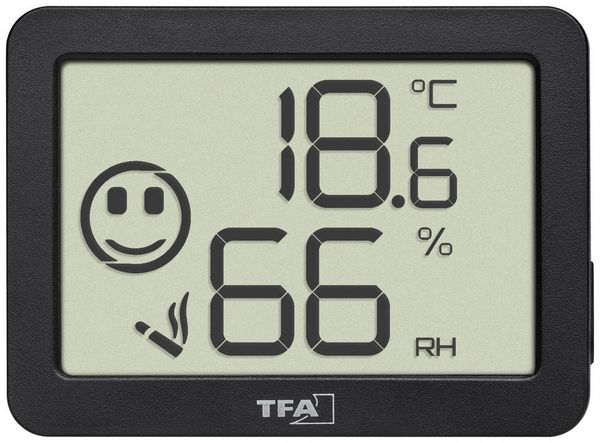 Produktbild: TFA Dostmann Thermo-/Hygrometer Schwarz 30.5055.01