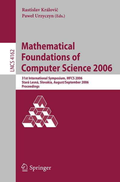 Produktbild: Mathematical Foundations of Computer Science 2006