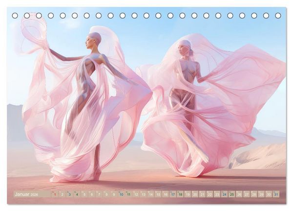 Produktbild: T&auml;nzer im surrealen Stil (Tischkalender 2026 DIN A5 quer), CALVENDO Monatskalender