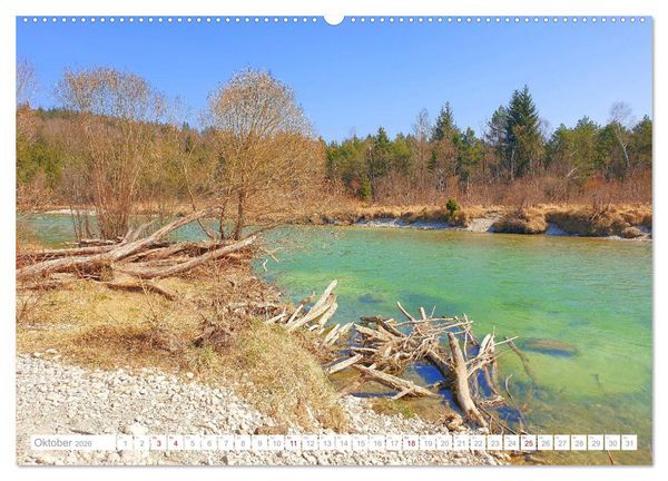Produktbild: Meine Isar bei Geretsried (hochwertiger Premium Wandkalender 2026 DIN A2 quer), Kunstdruck in Hochglanz